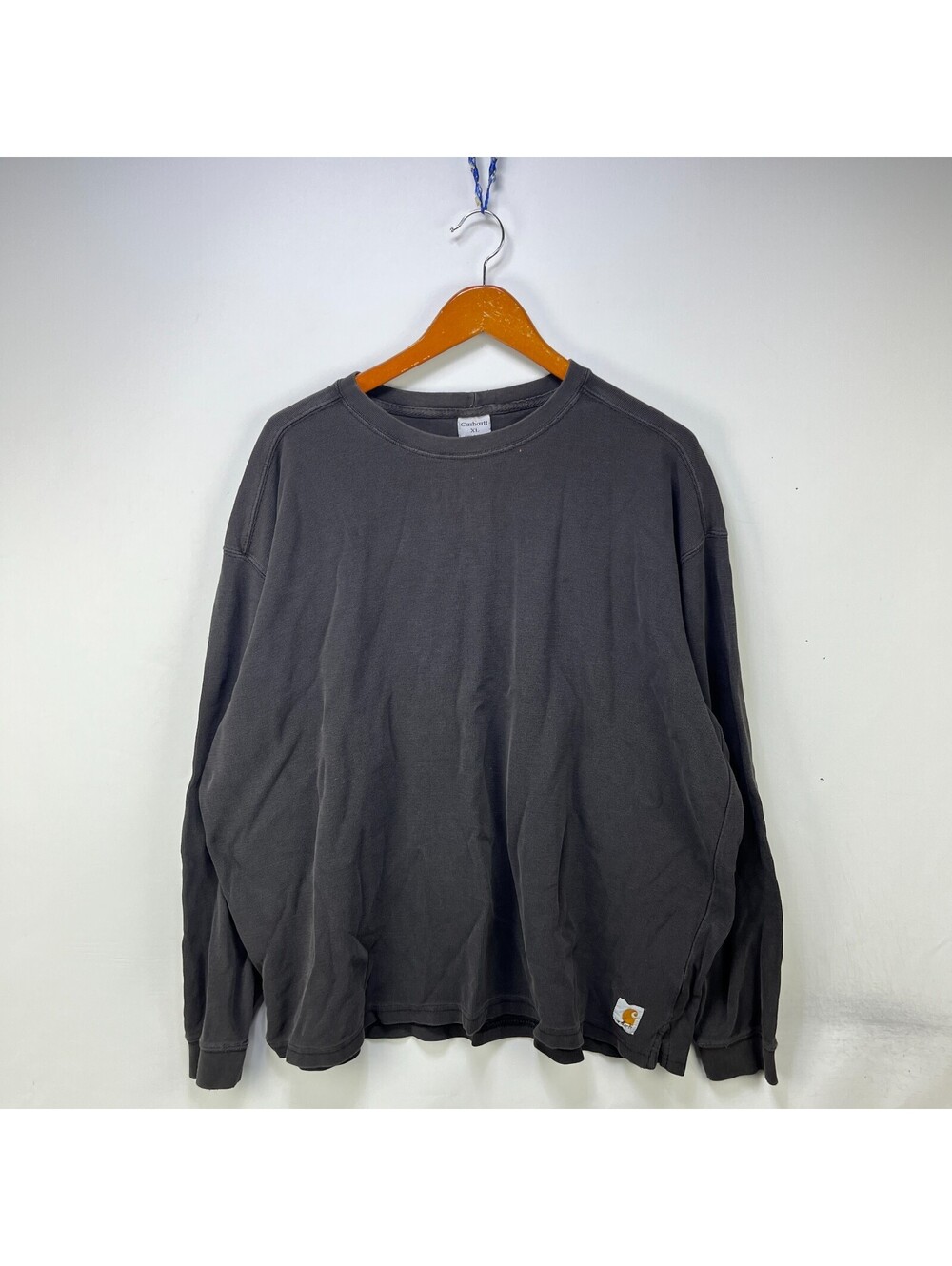 Vintage 90s Carhartt Sun Faded Black Thermal LS Shirt XL